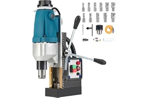 ZELCAN 1100W Trapano Magnetico con 11 Punte 12000N 550 rpm Trapano Elettromagnetico Trapano Colonna Base Magnetico Elettrico Fino a 40 mm Profondità Massima 50 mm per Uso Industriale o Domestico