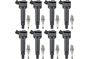 BDFHYK Ignition Coil Pack and Spark Plug Set of 8 Compatible with Lexus GS430 GX470 LS430 LX470 SC430 4Runner Land Cruiser Sequoia Tundra 4.3L 4.7L V8 Replacement for UF493 4504,Set of 4
