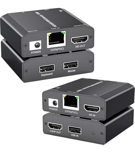 Hdmi Over Ip Extender Hdmi Ethernet Extender HDMI KVM USB, 197ft 60M 4K 60Hz Su Cat5e 6 6a Convertitore Hdmi KVM Over Ethernet - 13