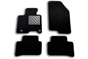 MTC AUTOMOTIVE Tapis de sol pour Hyundai Tucson IV à partir de 2021 - sur mesure, antidérapant, talonnette en caoutchouc renforcé et boutons de fixation, Noir