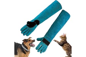 ZESTEFY Guanto per Cani, 45 Cm/17.7 Pollici Guanti Antimorso Cane, Guanti Antimorso per Gatti, Cani, Uccelli, Aquile, Serpenti Rettili, Anti-Bite Guanti Da Lavoro per Bagno, Grooming, Manipolazione Cane