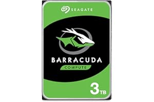Seagate BarraCuda, 3 TB, Unità Disco Interna, Unità SATA da 6 GBit/s, 3,5", 7.200 RPM, Cache da 64 MB per PC Desktop (ST3000DM008)