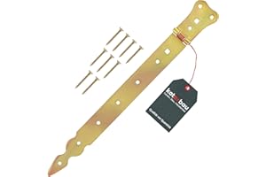 KOTARBAU ® Charnière 350 mm Charnière de porte Charnière de portail En acier galvanisé Inoxydable Or Solide
