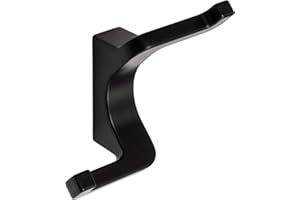 GEDOTEC JUVA SW10002 - Appendiabiti vintage, colore: nero opaco, altezza: 71 mm, 2 ganci da parete invisibili, design anticato, 1 pezzo, doppio gancio con viti