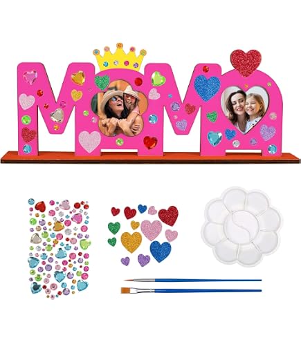 Produktbild von 2 Stück Holzbuchstaben Bilderrahmen Geschenk Für Oma Opa, Handgemachter Bastelset Oma Opa Bilderrahmen DIY Basteln Holzbuchstaben Dekorationen Für Geburtstag Weihnachten Opa Oma Geschenk