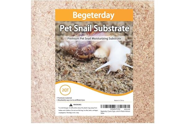 Begeterday 2L de substrat en fibres organiques pour escargots de compagnie, accessoires de terrarium pour escargots idéaux pour retenir l'humidité