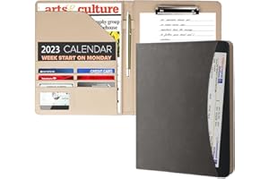 PANGTON VILLA Cartellina portablocco A4 con coperchio, in poliuretano, per conferenze, con scomparti per documenti A4 e portapenne, formato A4, per ufficio, conferenze