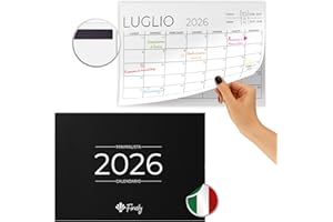 Finoly Calendario Magnetico Frigo Gennaio 26 Dicembre 26 (12 Mesi) | Calendario Magnetico 2026 A4 | calendario 2026 Frigofero 30x21 cm Ideale per Casa e Ufficio