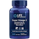 Life Extension, Super Omega-3, with Fish Oil and Essential Fatty Acids, Highly Dosed, 240 Softgels, Lab Tested, Gluten Free,
