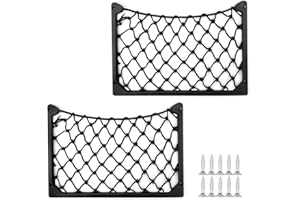 Doafoce Filet Rangement pour Voiture avec Cadre Plastique (31x21CM) Filets pour Auto Rangement Camping Filet Rangement de Coffre Voiture avec 10 Vis pour Camping-Cars/Camion/Bateaux