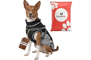 DOGOPAL Regenmantel Hund mit Integriertem Geschirr – Wasserdichter Hunderegenmantel, Winddichter Hundemantel, Reflektierende Regenjacke für Kleine & Große Hunde, Hohe Sichtbarkeit (Grau, #2)