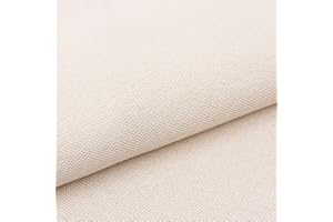 GIURI TESSUTI - Tessuto OXFORD CANVAS Idrorepellente, Antimacchia, Ideale per ARREDO e TAPPEZZERIA DI INTERNI - Altezza 140 CM (AL METRO, BIANCO SETA)