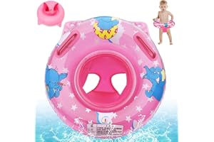 SUNSHINE SMILE Koło do pływania dla niemowląt, nadmuchiwane siedzisko do pływania, zabawka, trener pływania dla niemowląt z daszkiem przeciwsłonecznym, opony do pływania dla małych dzieci