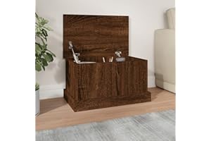 Festnight Contenitore, Baule da Esterno, Cassapanca Contenitore da Esterno, Cassapanca Contenitore, Rovere Marrone 50x30x28 cm Legno Multistrato