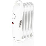 Warmlite WL43002YW 5 Fins Compact Oil Filled Radiator with Adjustable Thermostat, Overheat Protection, Power Indicator Light,