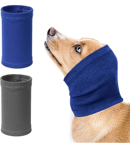 Hond Snood Hond Hals en Oren Warmer Grooming Bescherming Snood Hoofdband voor Angstverlichting Verminderen van Geluid en Kalmerend M (Geel