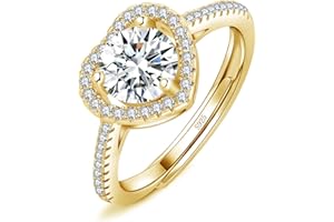 Josfeva Silver Rings for Women Ladies, 925 Sterling Silver Love Promise Diamond Ring for Couples, Adjustable Romantic Wedding Engagement Square/Round/Heart Rings in 3 Colors (Silver/Rose Gold/Gold)