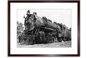 WEE BLUE COO Vintage Photo Transport Train Santa FE Locomotive Framed Art Print F97X12311