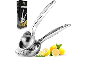 HI NATURE™ Presse Agrumes Manuel Robuste – Presse Citron en Alliage de Zinc – Extracteur de Jus à Levier – Presse Orange/Lime – Antirouille – Facile à Nettoyer – Argent