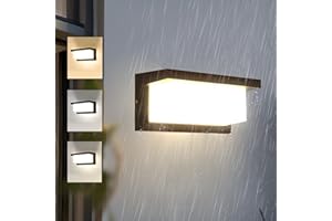 SILAMPDI Aplique Pared Exterior 18W Lampara Exterior Pared 3000K 4000K 6500K IP65 Impermeable Apliques LED Aluminio para Jardín, Terraza, Patio