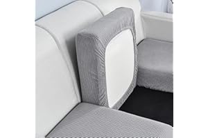 Edumov Sofa Seat Cushion Cover, Stretch Sofa Seat Cover, Fitted Universal Couch Cover, Non-Slip Sofa Slipcovers Velvet Sofa Covers Replacement for Individual Cushion(1-Sitzer, Light Grey)