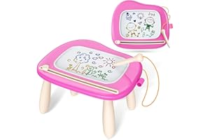 Kikidex Spielzeug für Kleinkinder im Alter von 1–3 Jahren, magnetisches Zeichenbrett, Mädchenspielzeug für 1–2-jährige Babys, Kindergeburtstagsgeschenk (Tiefrosa)