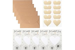 HENGBIRD Zeit statt Zeug Gutschein zum selber ausfüllen, Gutscheine zum selber ausfüllen, Gutscheinkarten zum Selbstausfüllen, Rubbelkarten zum selber beschriften, 5 Rubbel Gutschein mit 5 Umschlägen