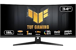 ASUS TUF Gaming VG34VQ3B écran plat de PC 86,4 cm (34") 3440 x 1440 pixels UltraWide Quad HD LED Noir