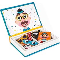 Magneti'Book Janod Para Niñas, 46 Imanes Y 8 Tarjetas De Modelos, Juego Educativo De Disfraces Para Niños De 3 A 8 Años