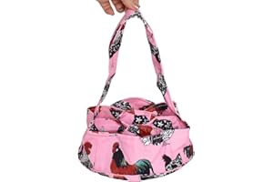DEARBAG 20CM Cestino Raccolta Uova con 7 Sacchi, Cestino Portaoggetti Uovo Tela Portatile, Cestino per Raccolta Delle Uova con Maniglia, Cestino per Uova per Polli da Pollaio Uova di Oca e Anatra (Rosa)