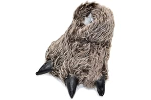 Millffy Zapatillas Divertidas Oso Grizzly Peluche Animal Peludo Garra Paw Zapatillas Niños, Niños y Adultos Disfraz Calzado