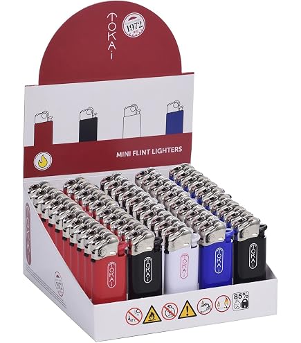 BOX Da 50 Accendini Meccanici Vari Assortiti - Confezione Multipla Multicolore, Ideale Per Feste, Regali O Uso Quotidiano