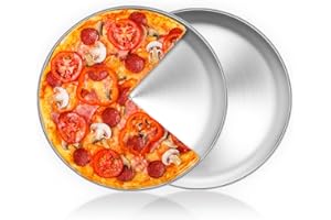 HaWare Pizzablech, Rund Pizzaform 30cm Edelstahl Pizza Backblech 2 Stück für Backofen Backen – Ungiftig＆Gesund, Einfach zu Reinigen＆Spülmaschinenfest