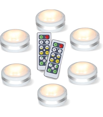 6x LED RGB Spots Mit Fernbedienung – Batteriebetrieben, 16 Farben, Dimmbar, Timer-Funktion, Ideal Für Schrankbeleuchtung, Vitrinen & Deko