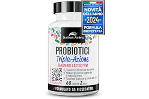 ITALIAN ASTRA Fermenti Lattici Probiotici per Intestino, NUOVA FORMULA DA RICERCATRICI ITALIANE, Ceppi Selezionati per Adulti, Colon Irritabile, Difese Immunitarie, Enzimi Digestivi - 60 Capsule 2 Mesi