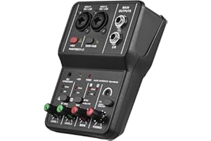 COMETX Scheda audio di registrazione Interfaccia audio Registrazione professionale Scheda audio 16bit/48kHz Mini USB Interfaccia audio Scheda audio 2-In e 2-Out con 48V Phantom Power Cavo USB-B