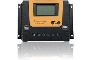 NUOFUWEI 60A Contrôleur de Charge Solaire 12V 24V 36V 48V Identification Automatique,Régulateur Charge Solaire 60A Convient MAX 3120W panneaux solaires, compatible Gel Sealed Flooded et la Batterie au lithium