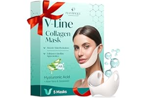‎PLANTIFIQUE Plantifique Gesichtsmaske V-line Hyaluron Face Mask 5er Set | Face Tape | Doppelkinn | Face Mask Vegan | Masken Beauty | Jawline | Korean Beauty Kinn Straffen