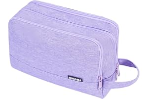 WANDF Męska kosmetyczka, zestaw do zawieszania, wodoodporna płócienna torba podróżna, mała kosmetyczka podróżna （Denim w kolorze czystego fioletu）
