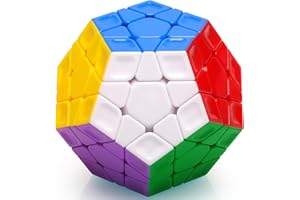 TOYESS Megaminx Stickerless,Speed Magic Cube 3x3 Dodecahedron Puzzle Cube Twist Travel Toys Christmas Stocking Fillers for Kids & Adults