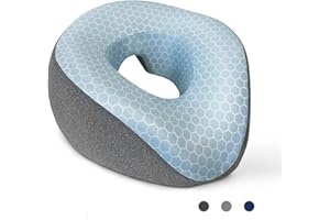 SeiriHelper Massagekissen Kopfloch, Ergonomisches Gesichtskissen mit abnehmbarem Bezug, Massage Kopfstütze für Bett (Hellgrau)