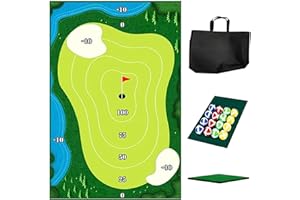 ZIOFY Golf Game Set with Chipping Golf Play Mat, Portable Indoor and Outdoor Hitting Mats, Golf Training Matten with 16 Golf Balls, Gift for Adults Kids, for Home Backyard Office Indoor and Outdoor
