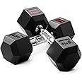 Lifelong Rubber Coated Hexa Dumbbell Set of 2 (5Kg x 2) for Home Gym – Weights for Men & Women – Exercise Equipment (Black)