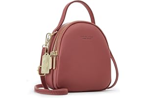 PORRASSO Mini Sac à Dos Femme Mode Sac à Main Fille Étanche Sacs à Bandoulière avec Trou D'écouteur Cuir Daypack Voyage Datation Petit Sac à Dos