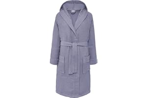 HOME ZEN HOUSEHOLD LINEN Peignoir en coton nid d'abeille avec capuche, léger et super absorbant, disponible en 8 couleurs, tailles S-XXXL