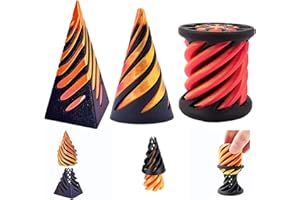 DOOCECIY 3 Pcs 3D Printed Spiral Cone Fidget Toy, Impossible Pyramid Triangle Toy