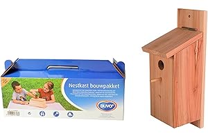 DUVO+ DUVO duvoplus, NICHOIR MÉSANGE KIT en BOÎTE 12,5x14,5x36cm Brun, Oiseaux, Brun, Oiseaux