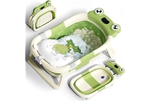 COOSEYA Vasca Neonato Bagnetto, Vasca Neonato Con Supporto Da Bagno Gratuito, Verde
