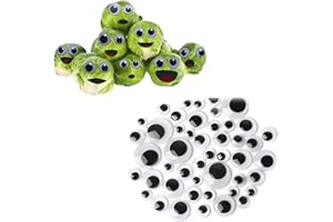 SIYUPU 100 Pcs Googly Eyes, Googly Eye Wiggly Eyes Stick On Googly Eyes Adhesive Big Googly Eyes Wobbly for Arts & Crafts Supplies for Kids Small, Medium & Large Googly Eyes for DIY Scrapbooking Crafts