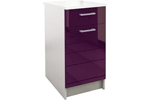 Berlioz Creations bajo Mueble de Cocina 1 cajón + 1 Puerta, Paneles de partículas, Berenjena, 40 x 60 x 85 cm